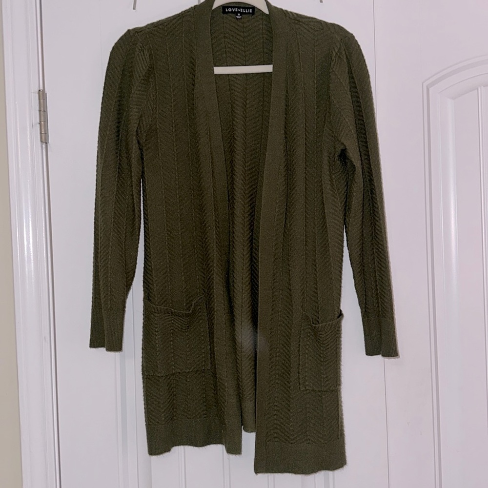 Olive green oversized cardigan